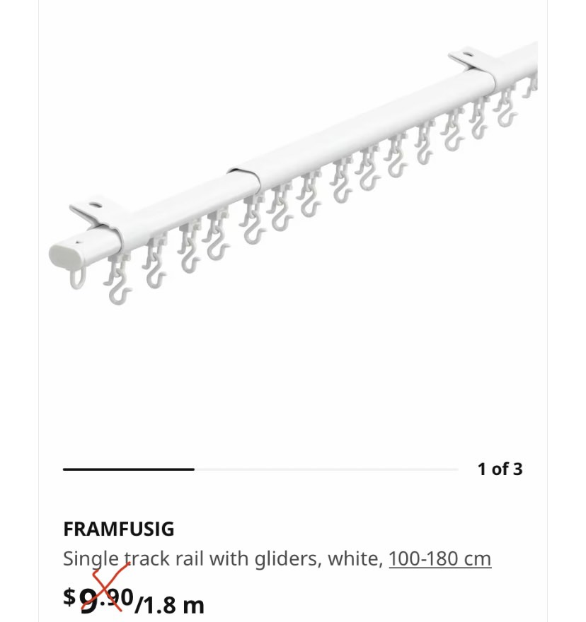 Ikea curtains rail, Furniture & Home Living, Home Decor, Curtains