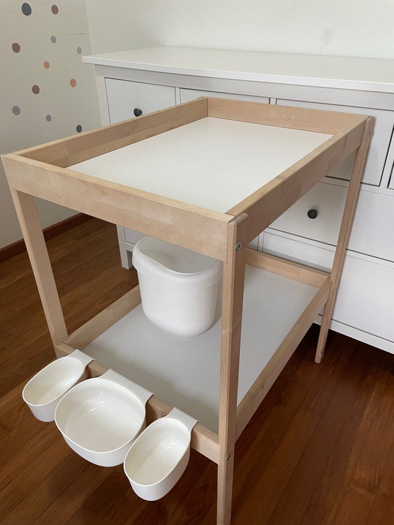 IKEA Sniglar changing table with baskets, Babies & Kids, Bathing