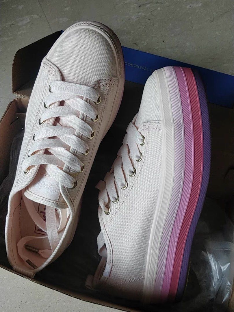 White sneakers with rainbow soles sale