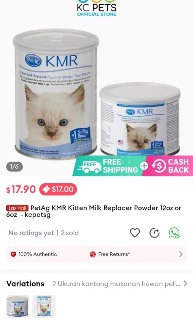 Kitten milk replacement, Pet Supplies, Pet Food on Carousell