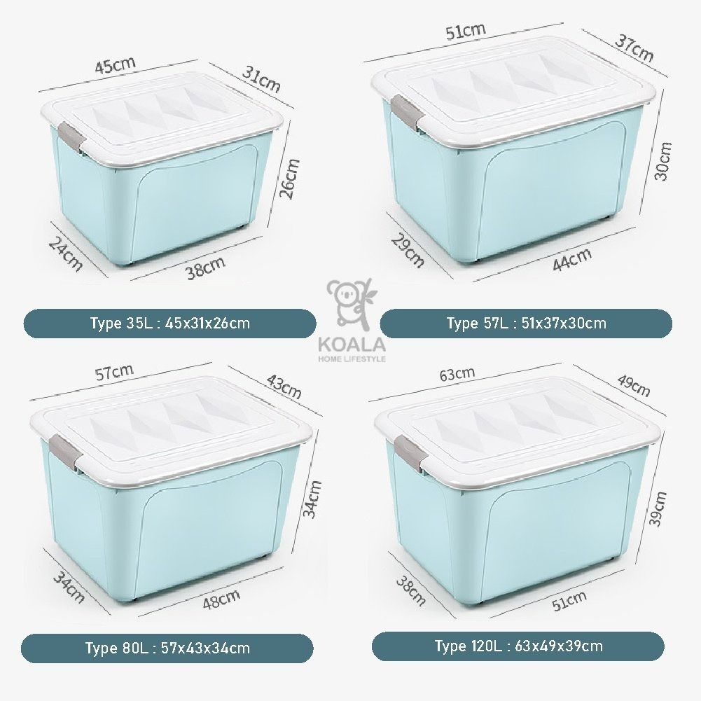 Koala Home Storage Box Container Stackable Large capacity/with wheels