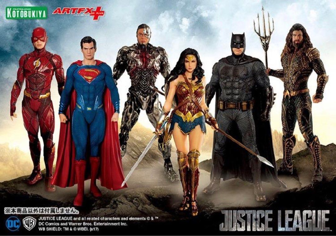 KOTOBUKIYA ARTFX + DC JUSTICE LEAGUE CYBORG/ THE FLASH/ SUPERMAN/ BATMAN/  AQUAMAN/ WONDER WOMAN STATUE , Hobbies & Toys, Toys & Games on Carousell