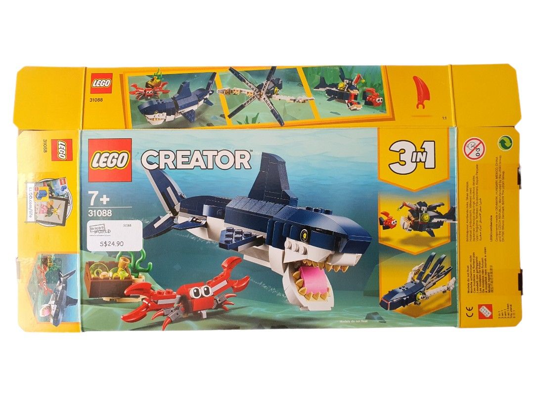 Lego Creator 31088 (3 in 1) Deep Sea Creatures, Hobbies & Toys, Toys &  Games on Carousell