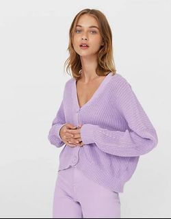 lilac cardigan stradivarius