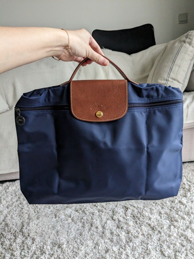 Le Pliage Original L Tote bag Navy - Recycled canvas (L1899089P68