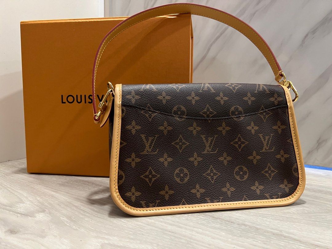 Louis Vuitton Diane Monogram Handbag Brown in Coated Canvas/Shearling with  Gold-tone - US