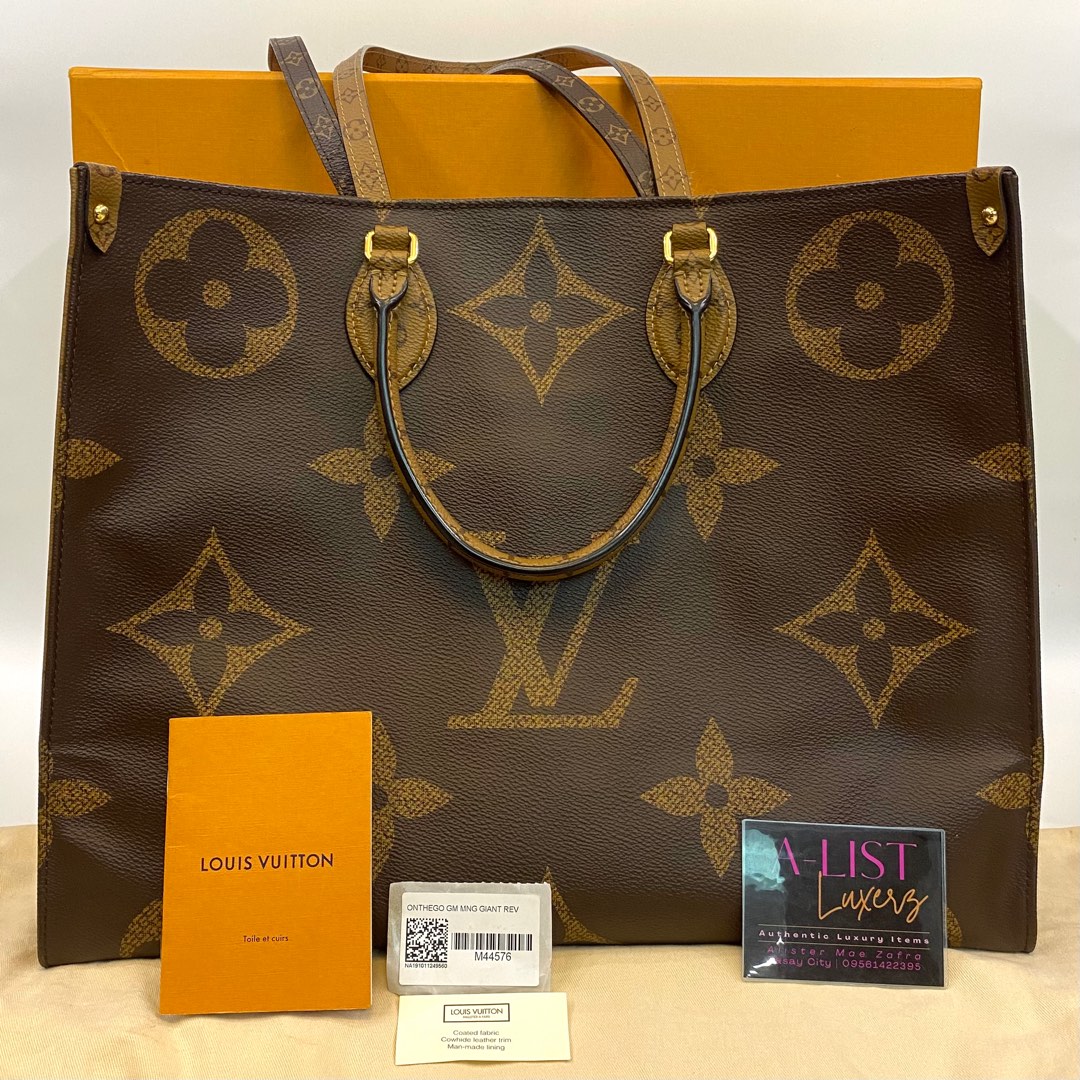 LV OnTheGo GM M44576 Monogram/Mng Reverse Canvas With Leather And