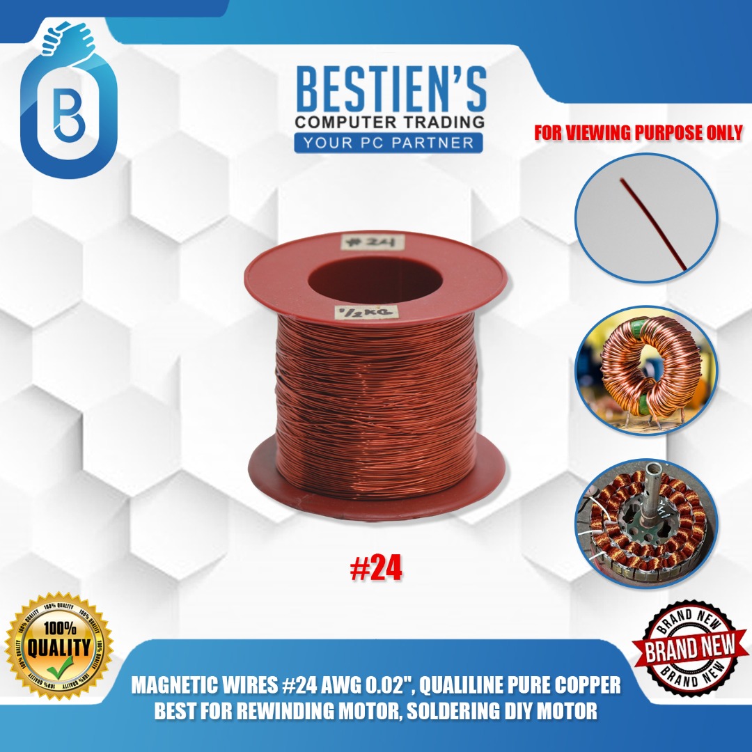WIRES 24 AWG 0.02", QUALILINE PURE COPPER, BEST FOR REWINDING