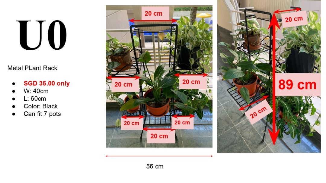Metal Plant Rack: 7 pots, Furniture & Home Living, Gardening, Pots ...