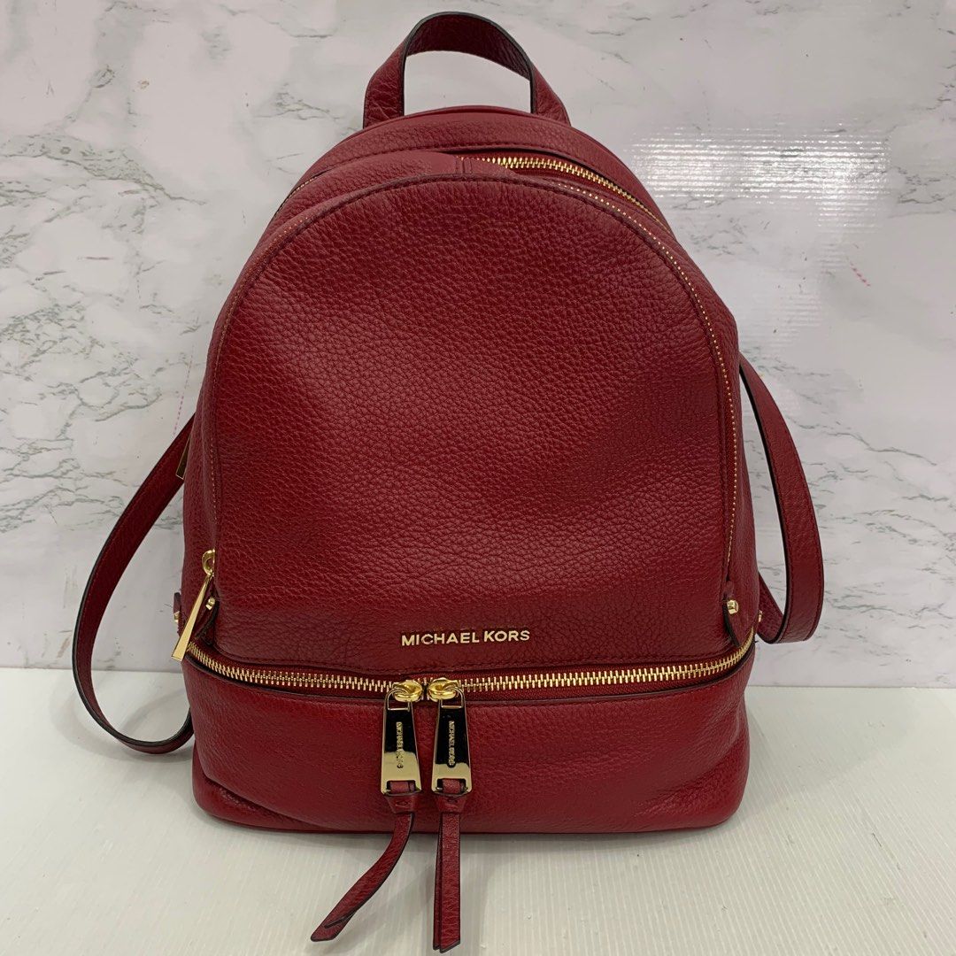 Maroon michael kors backpack sale