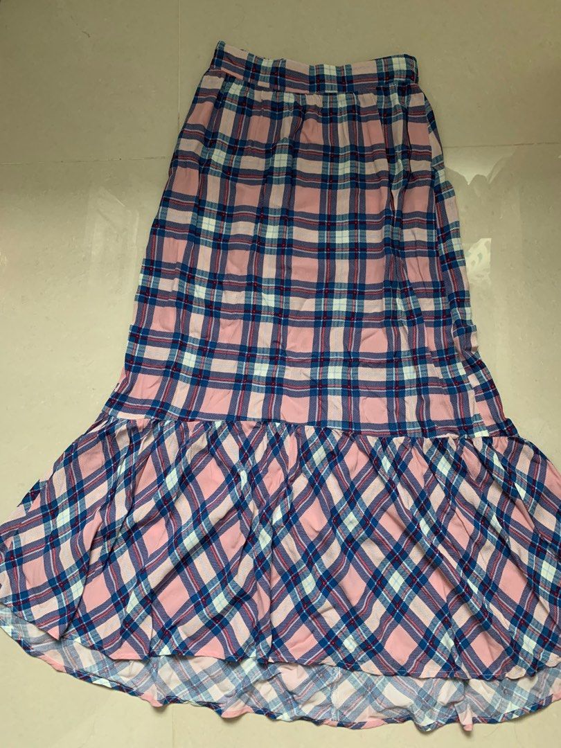 Monki plaid midi skirt hotsell