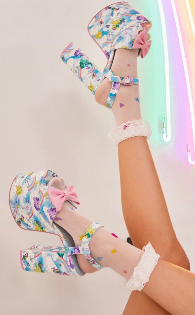 My Little Pony x Dolls Kill Rainbow Chaser Peep Toe Platform Heels