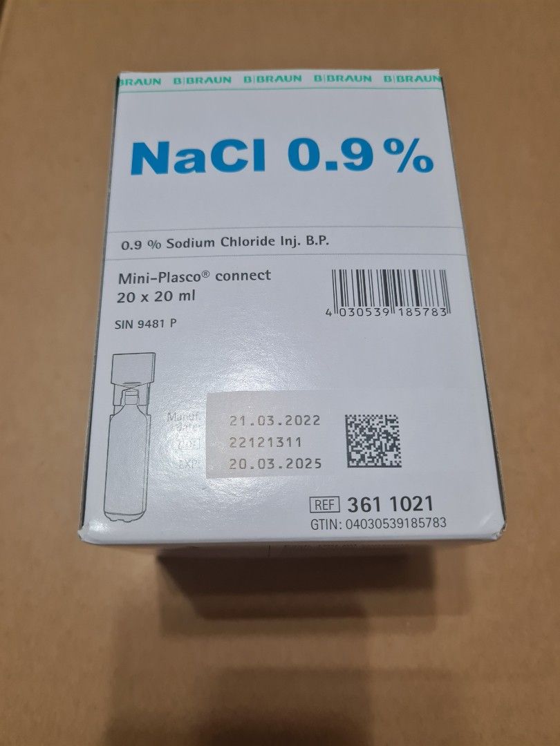 NaCI 0.9% Sodium Chloride, Health & Nutrition, Medical Supplies & Tools ...