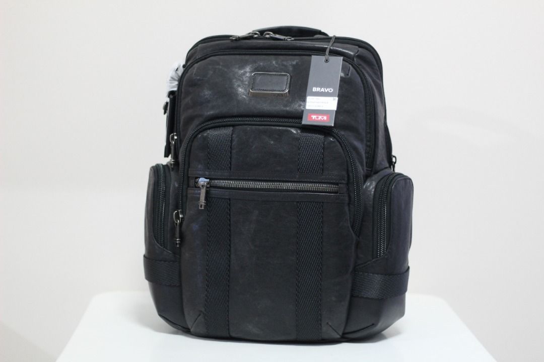 New Tumi 932693DL - Alpha Bravo Nathan Black Leather Backpack / 17 ...