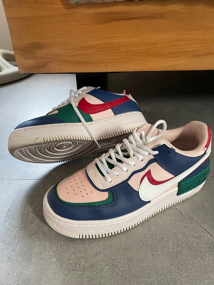 Nike air force 1 shadow with navy white  and  echo pink discount