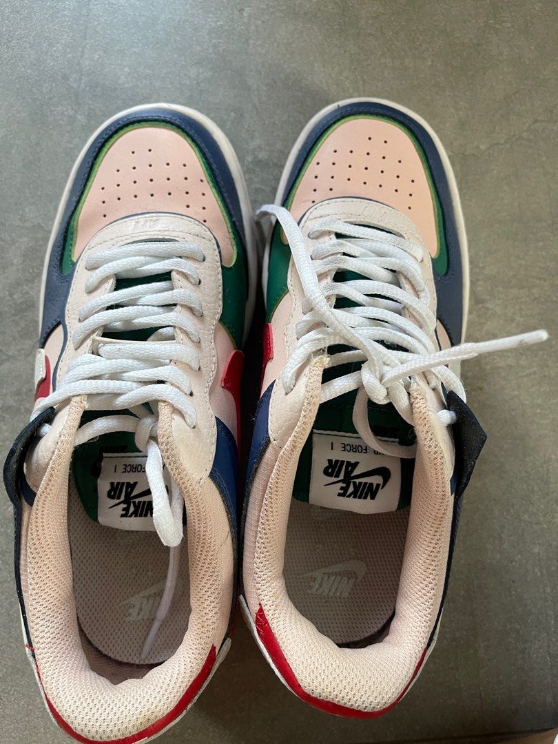 Air force 1 shadow with navy white  and shop  echo pink