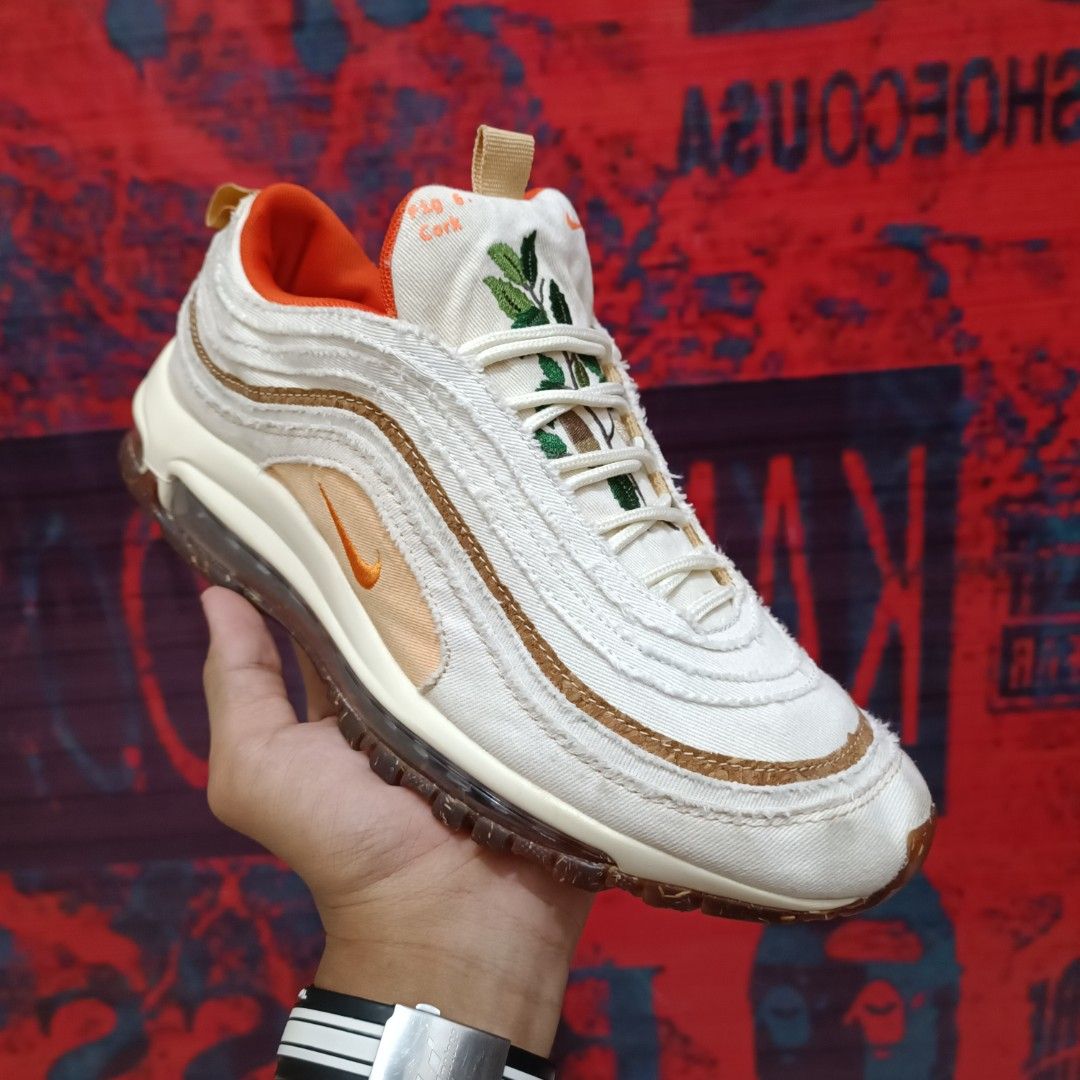 Nike Air Max 97 Coconut Milk Cork, Fesyen Pria, Sepatu , Sneakers di Carousell