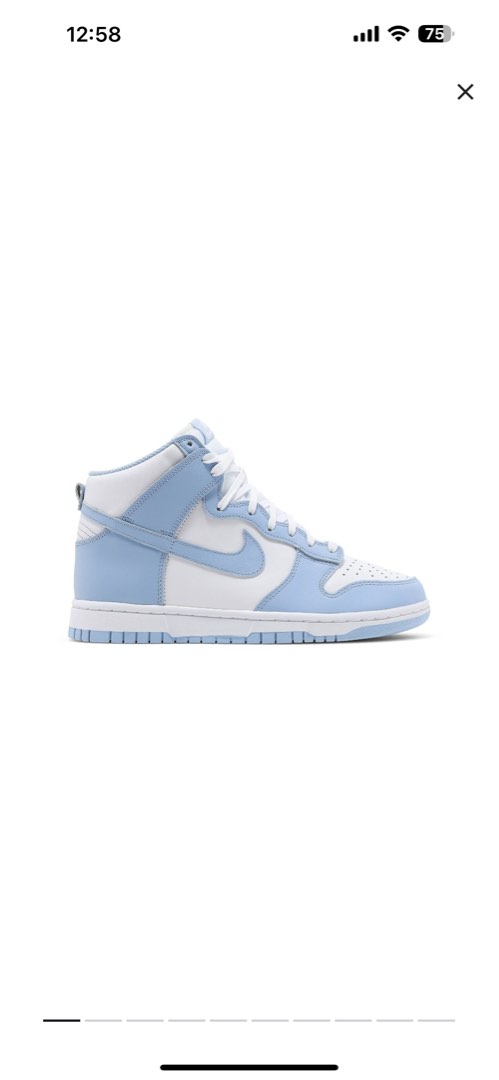 Nike Dunk High Aluminum Womens Lifestyle Shoe (White/Blue)- 11M