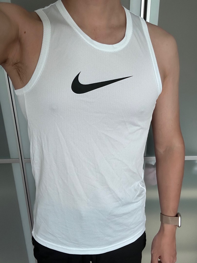 mens white nike tank top