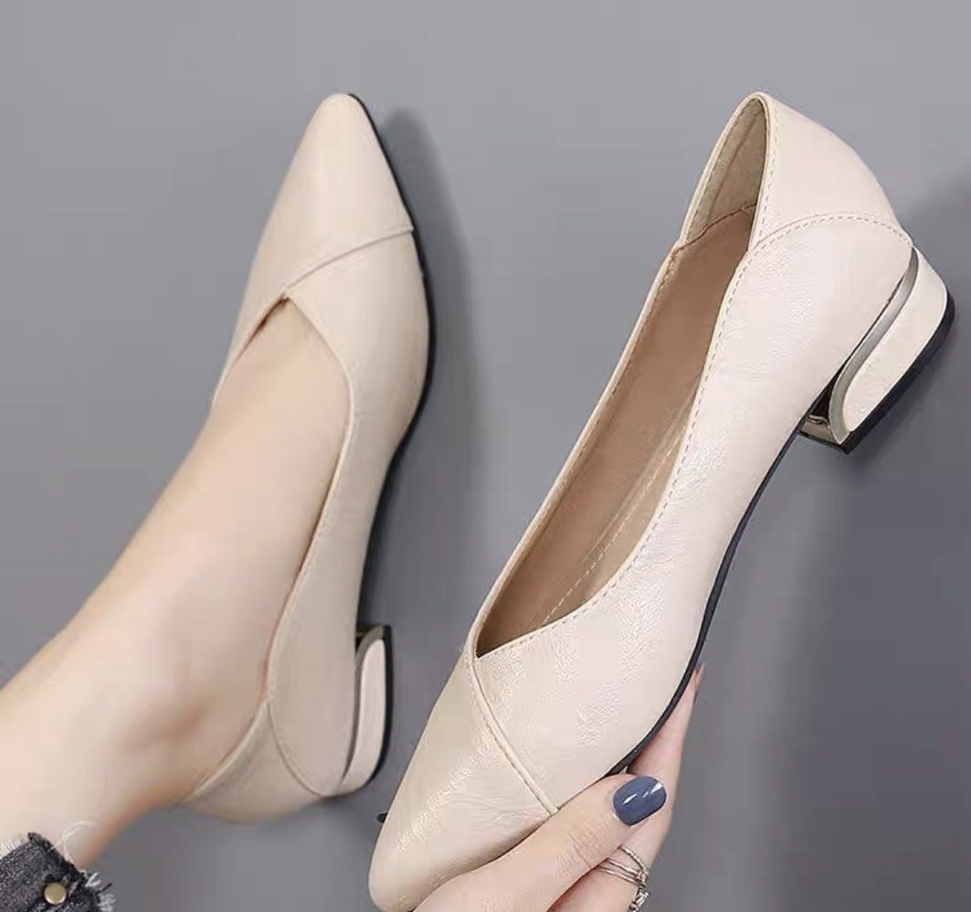 pointed nude flats