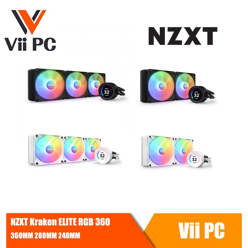 [INSTOCK] NZXT Kraken ELITE RGB 360 280 240 ( LCD, Black, White ...