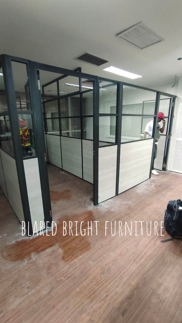 Office Furniture Partition Cubicles Workstation . Half Glass Half