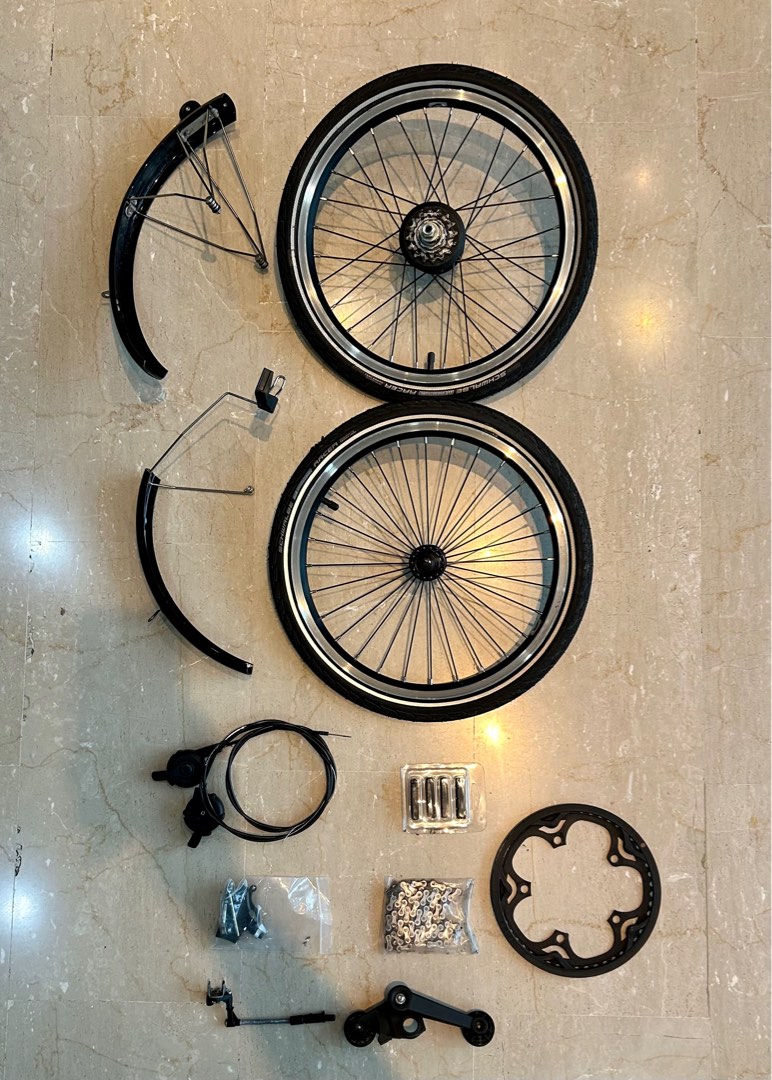 Original Brompton 6 speed wide ratio gearing and wheels set, Sports