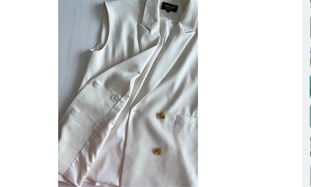 White discount vest coat