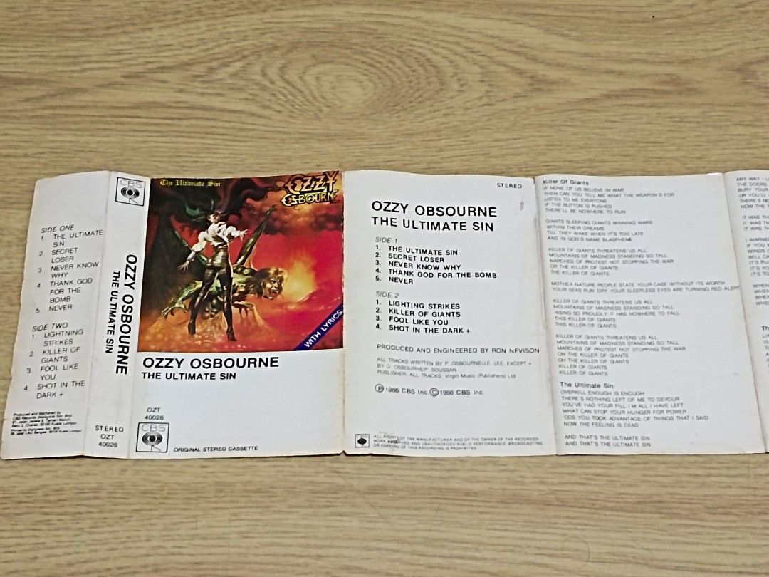 ozzy osbourne ultimate sin dvd