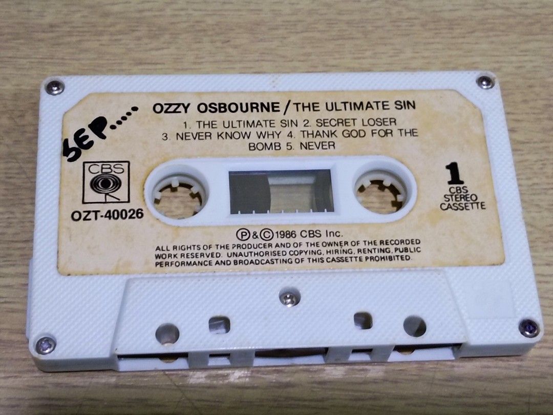 chansons de ozzy osbourne the ultimate sin