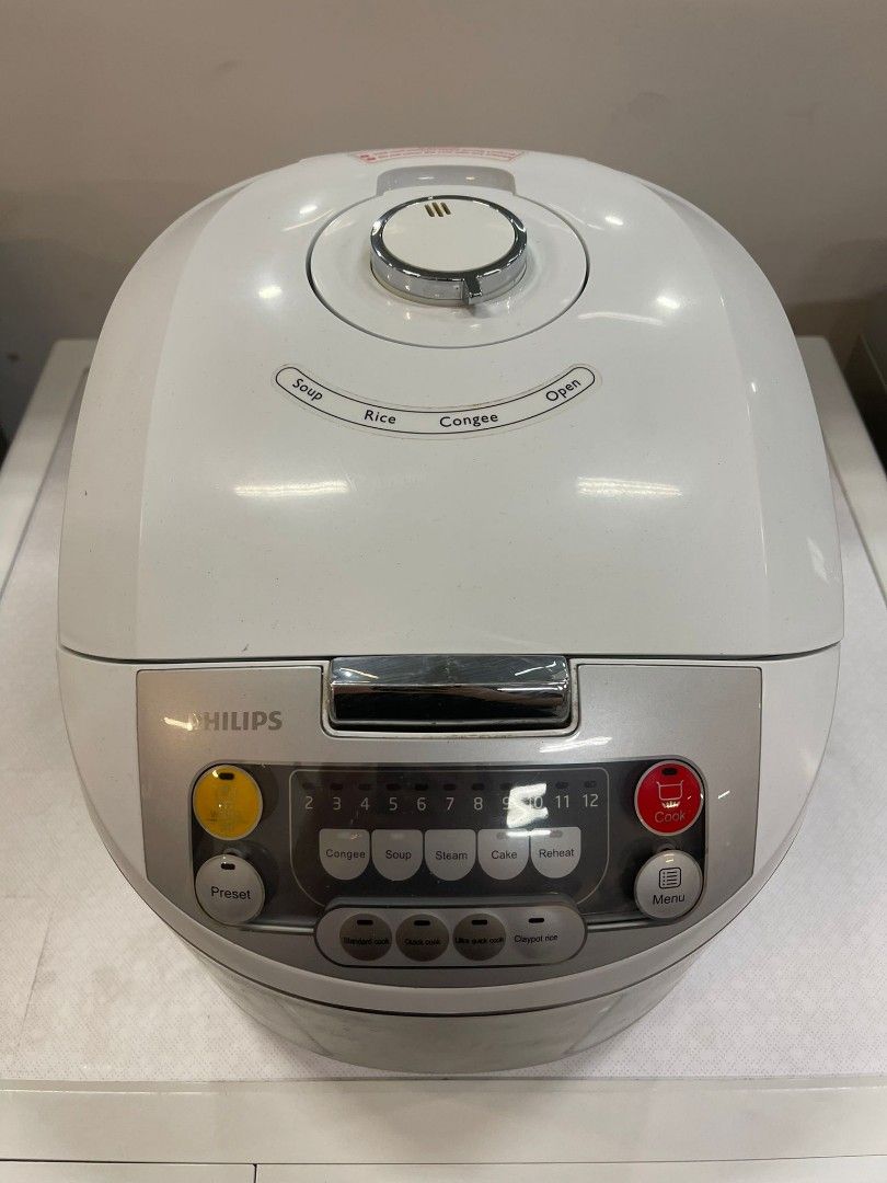 Philips Viva Collection Fuzzy Logic Rice Cooker, Grey, 1.8L, HD3038/62