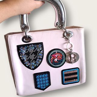Pink Hand Bag with Badges