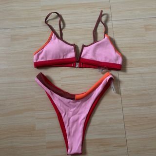 Pink High Waist Two Piece Bikini