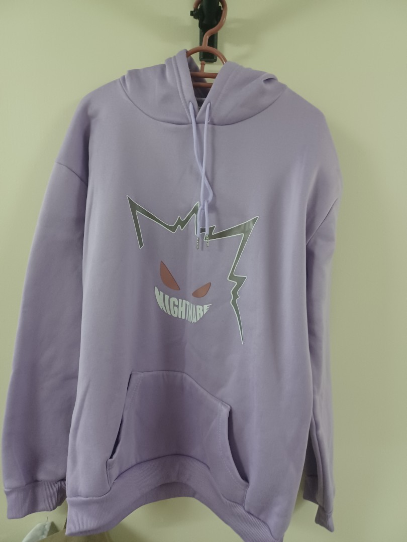Pokemon Gengar Purple Graphic Hoodie Jacket, Men's Fashion, Tops & Sets ...