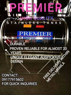 PREMIER HIGH QUALITY STAINLESS WATER TANKS CALL FOR BEST PRICE  NOT Bestank