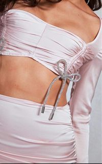 Pretty little thing PLT glitter bow cropped top