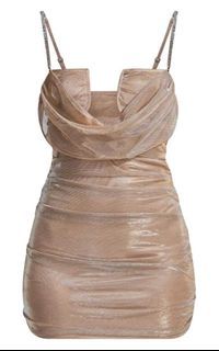 Pretty little thing PLT gold shimmer mini dress