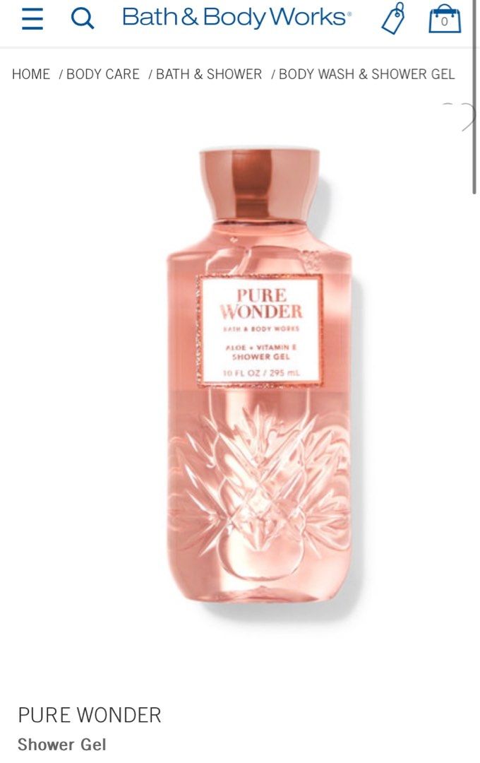 PURE WONDER SHOWER GEL BATH & BODY WORKS, Beauty & Personal Care, Bath & Body, Bath on Carousell