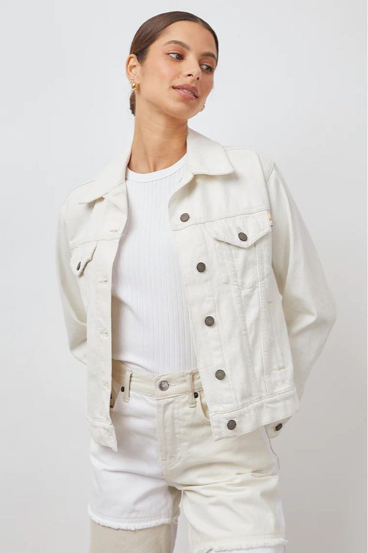 Rails Mulholland Ecru Denim Jacket Size XS Women s Fashion Coats