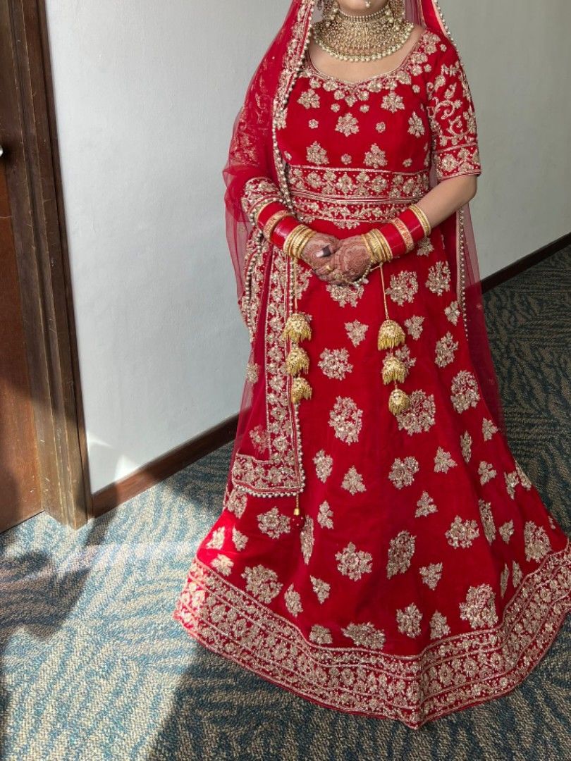 Red bridal anarkali sale