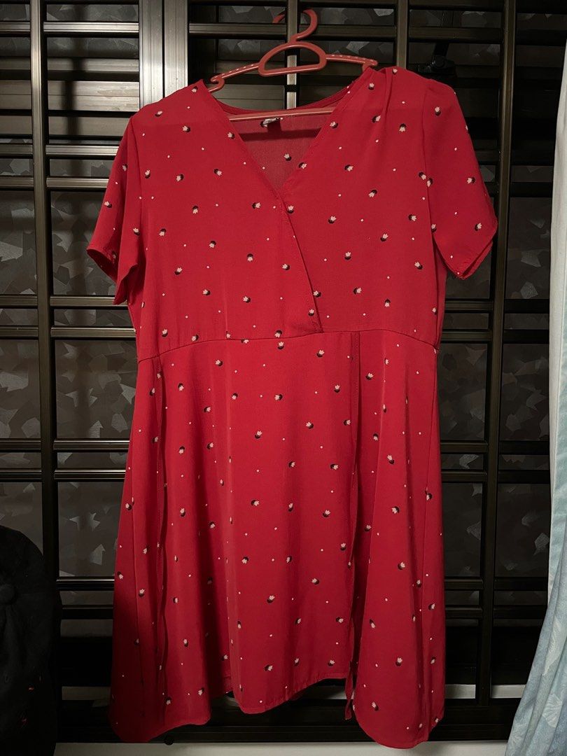 Red floral kimono dress online