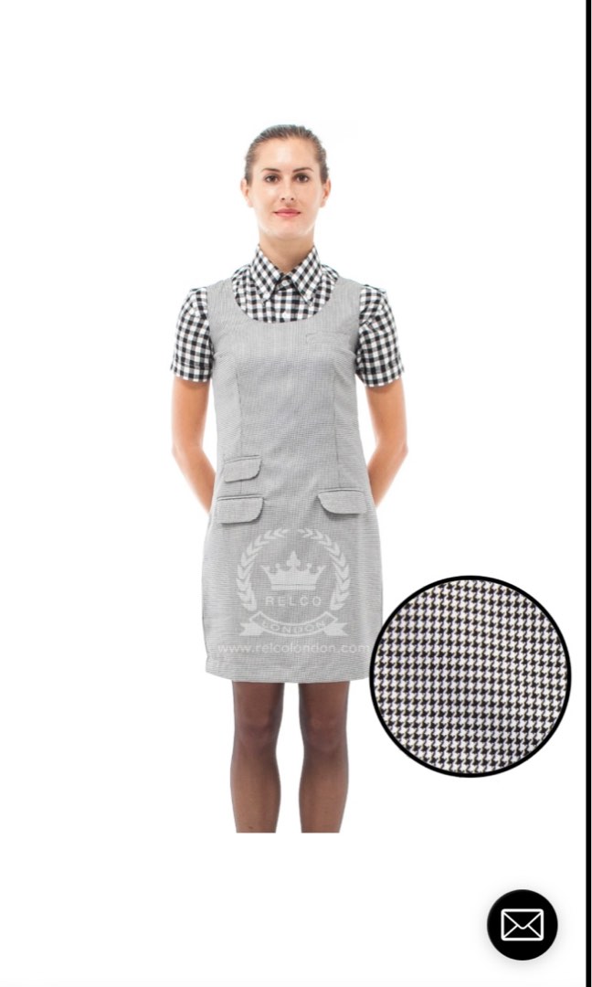 Relco london Dogtooth Pinafore Dress Fully Lined, Women's