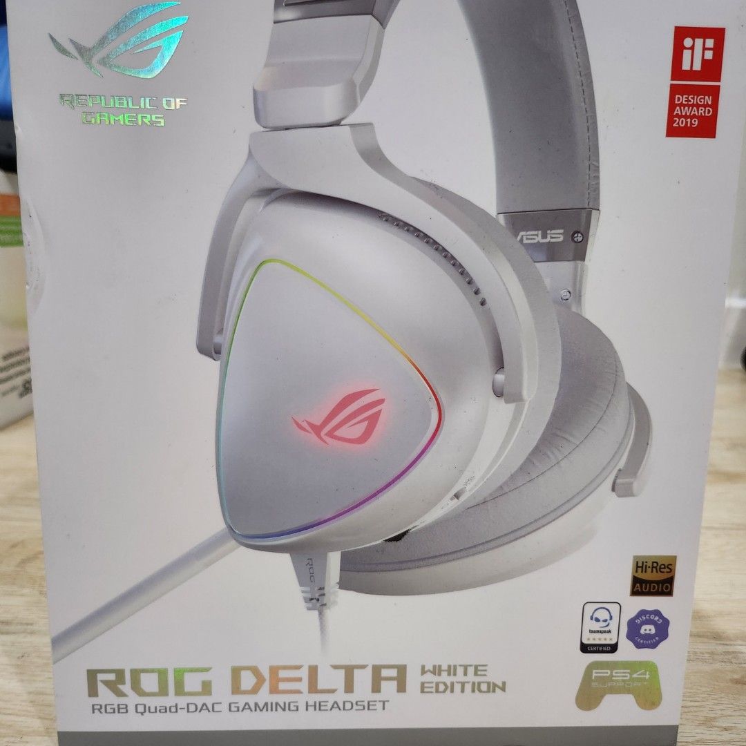 ROG Delta White Edition RGB Wired Gaming Headset Audio