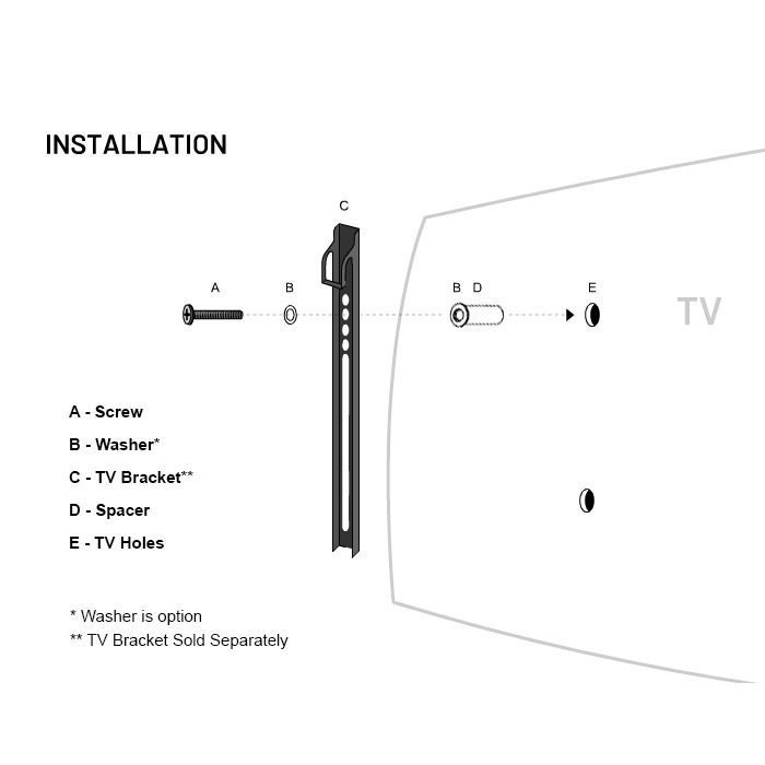 Samsung Curved TV Bracket Wall Mount Using Spacer Alternative Adapter