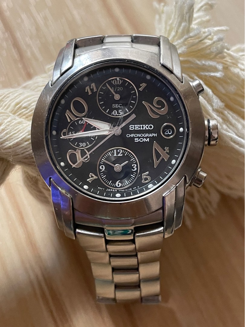 Seiko Chronograph 50M, 男裝, 手錶及配件, 手錶- Carousell