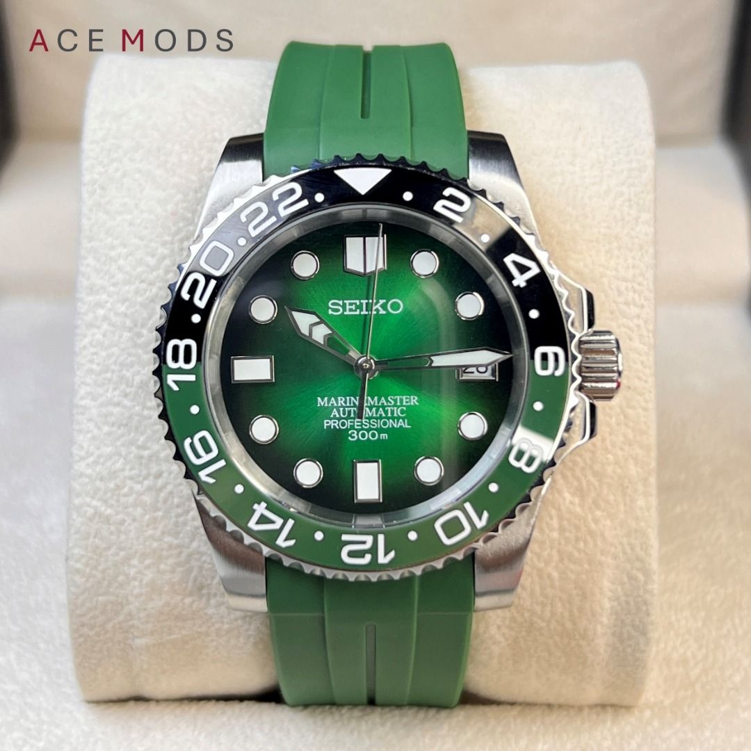 Seiko Mod Submariner Green Dial Men s Fashion Watches