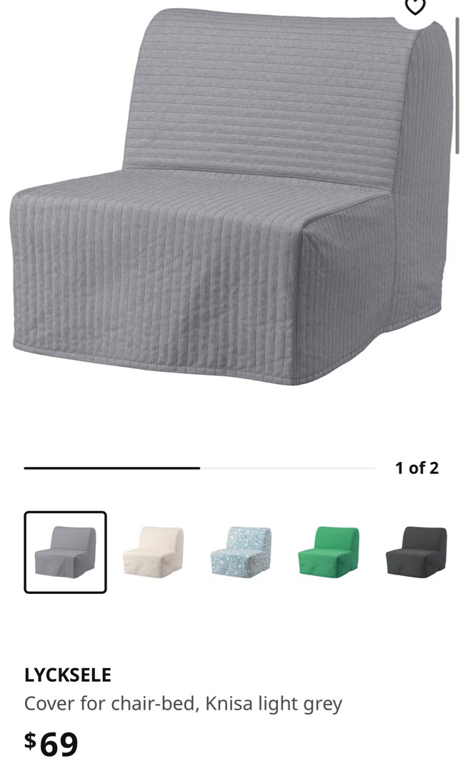 Sofa cover for Ikea Lycksele chairbed (one seater), Furniture & Home