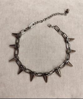 Emo Chain Skull Crystal Tassel Statement Choker Necklace