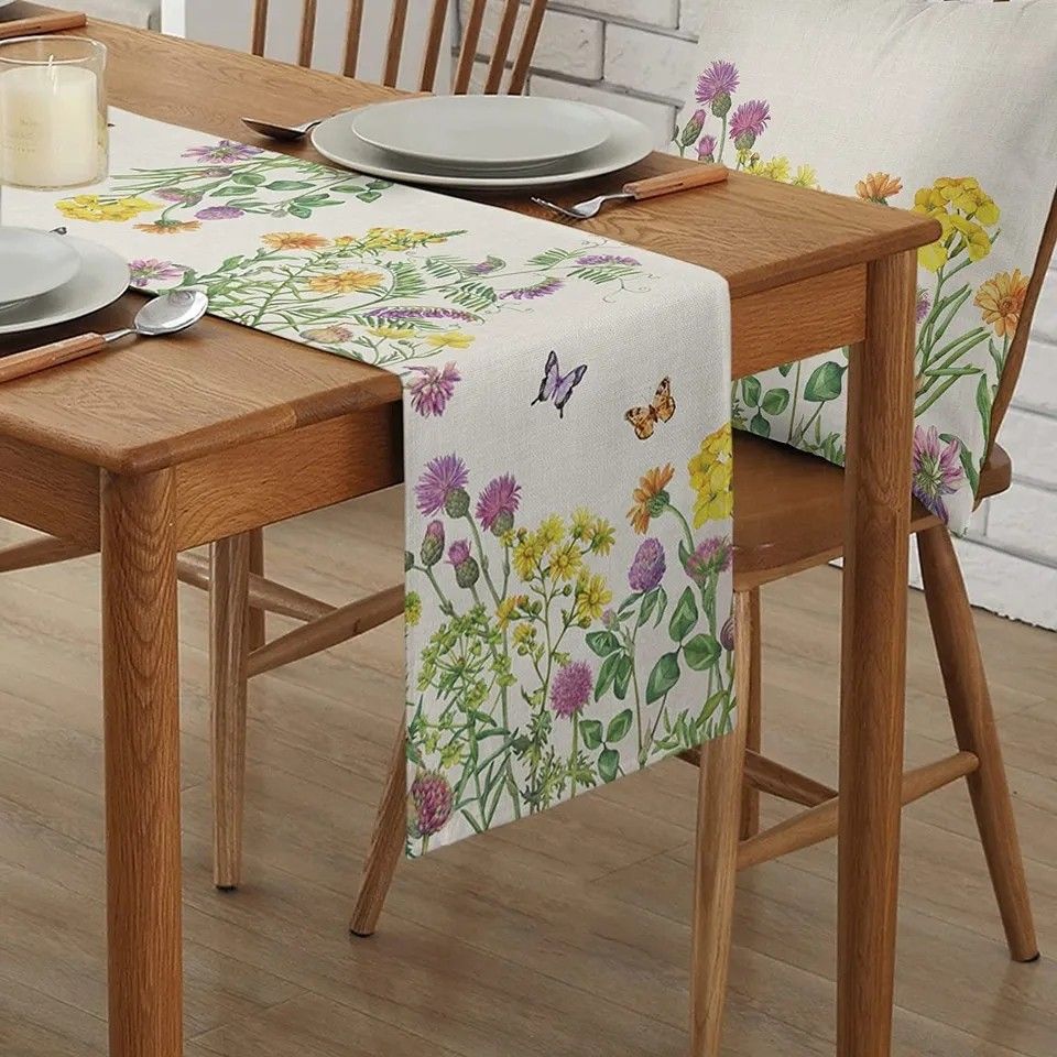 Spring Floral Butterfly Table Runner Holiday Party Decoration Washable Coffee  Table Runners For Kitchen Table Decor, Furniture & Home Living, Home Decor,  Other Home Decor On Carousell