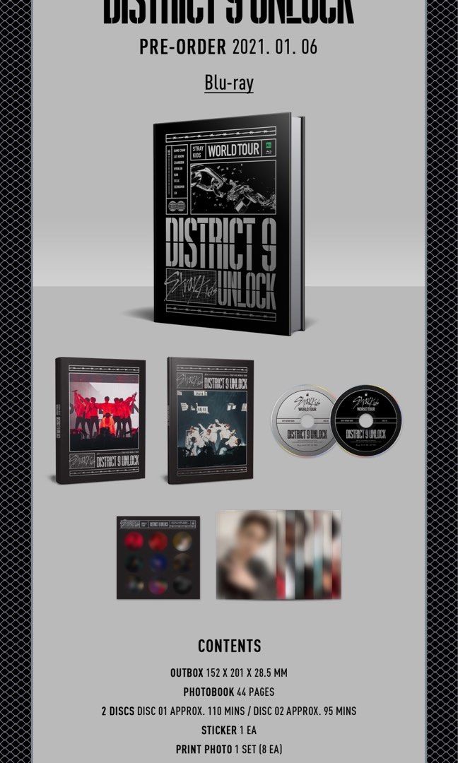 Stray kids World Tour District 9 Unlock Blu-ray bluray dvd 小卡 